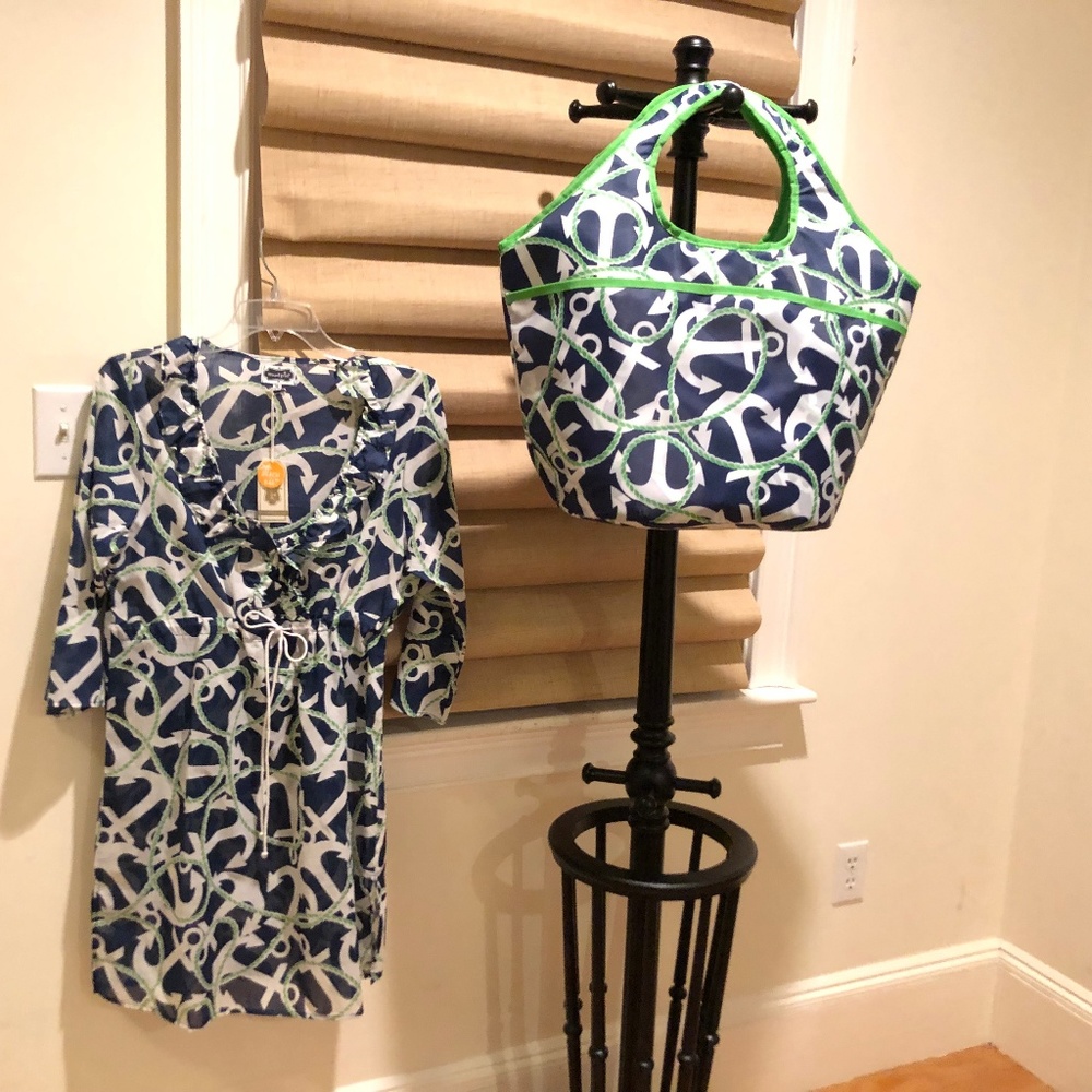 Mud Pie Tunic Cover up with matching Tote